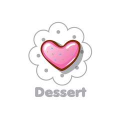 sign in the form of sweet food. Vector illustration.