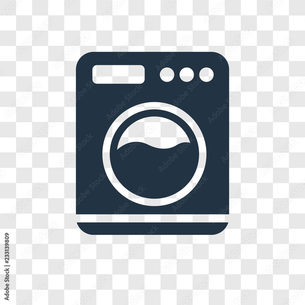 Poster washing machine with dots vector icon isolated on transparent background, washing machine with dots 