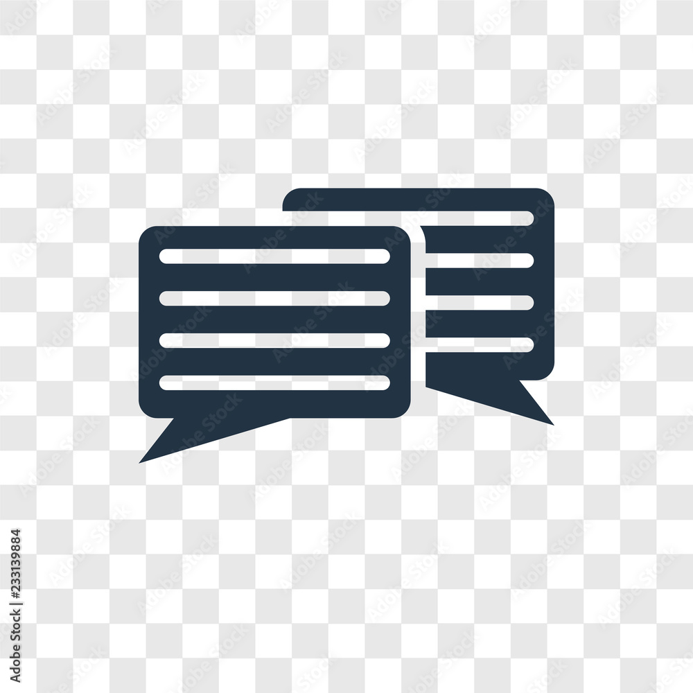 Poster message balloon vector icon isolated on transparent background, message balloon transparency logo de