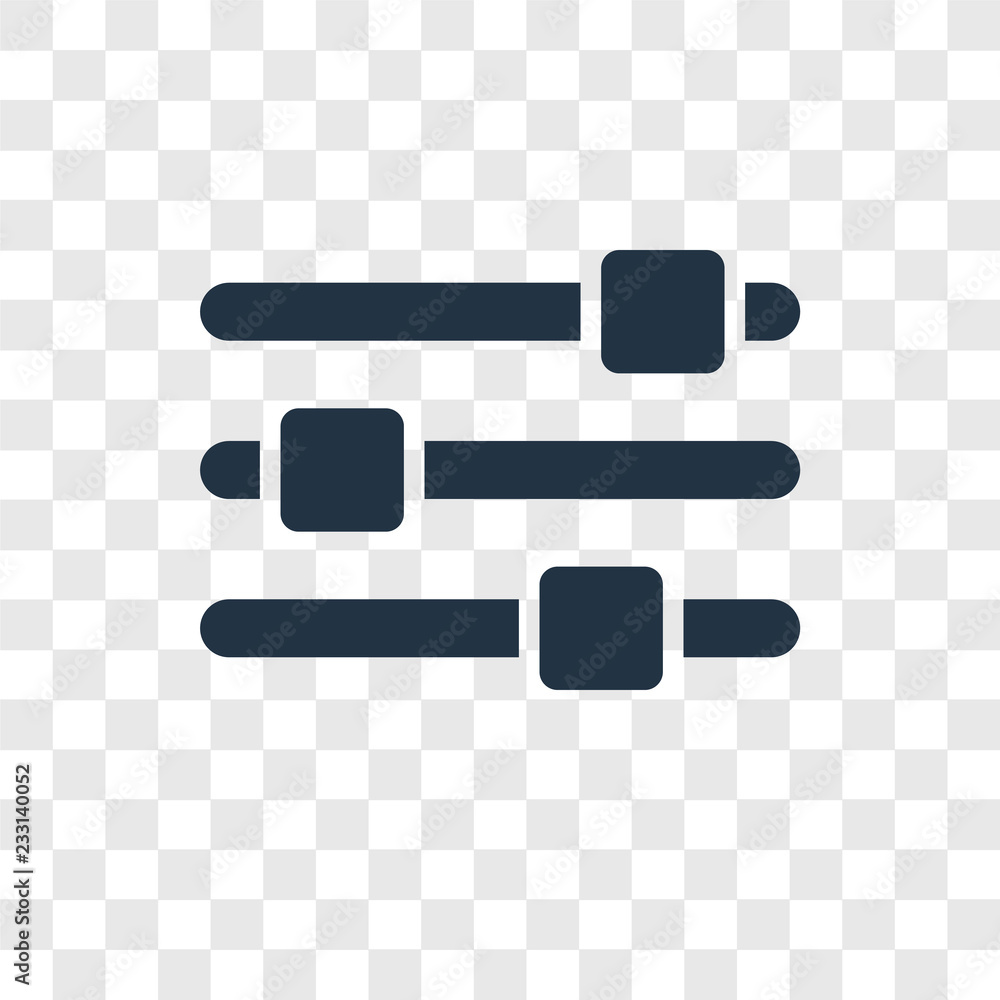 Poster settings bars vector icon isolated on transparent background, settings bars transparency logo design