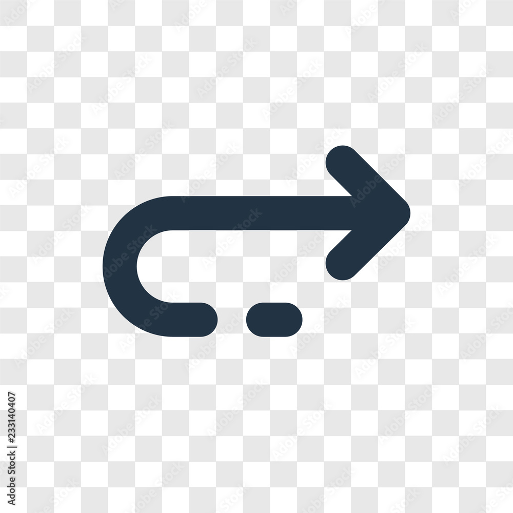 Poster right arrow vector icon isolated on transparent background, right arrow transparency logo design
