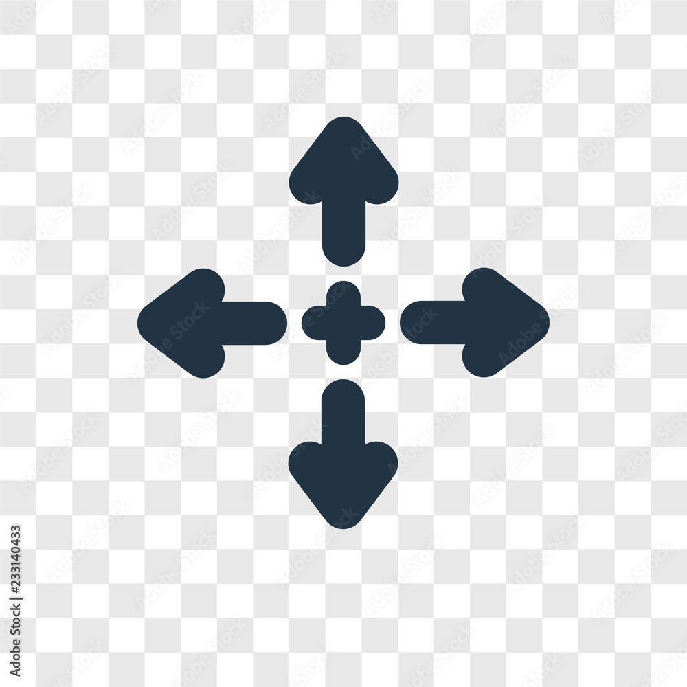 Poster move vector icon isolated on transparent background, move transparency logo design