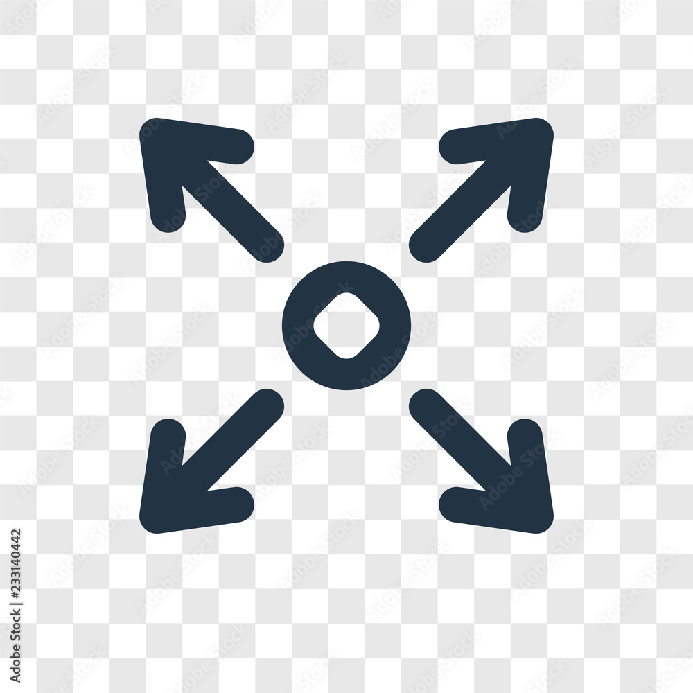 Poster expand vector icon isolated on transparent background, expand transparency logo design