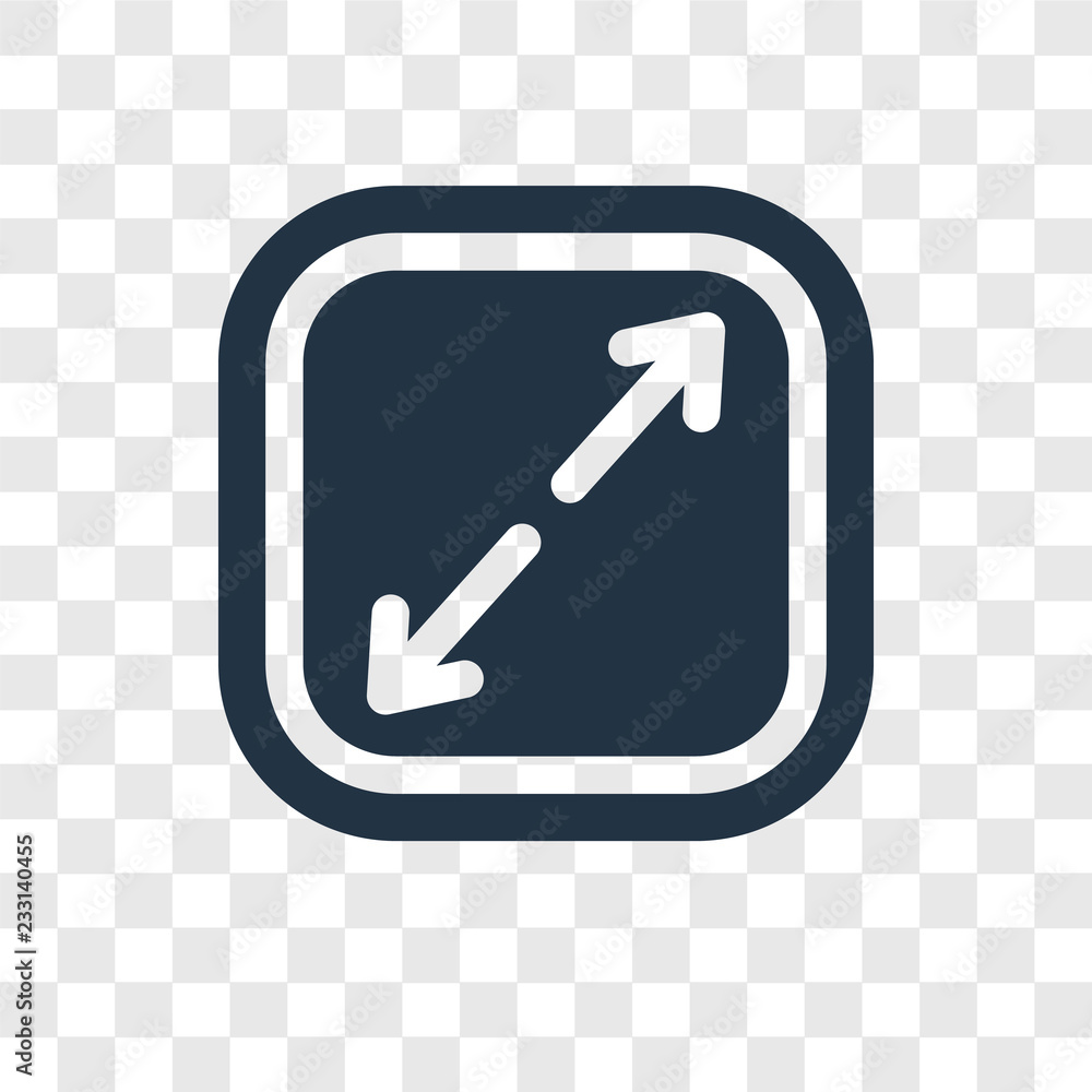 Poster expand vector icon isolated on transparent background, expand transparency logo design
