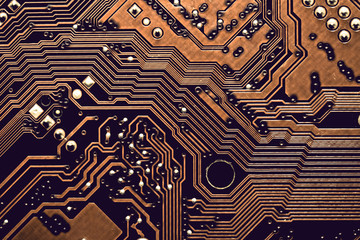 Circuit board. Electronic computer hardware technology. Motherboard digital chip. Tech science...