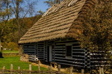 drewniany wiejski dom 