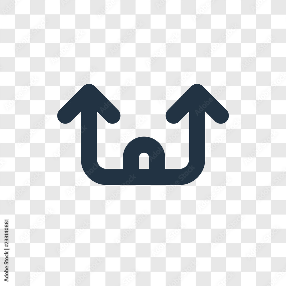 Poster upward vector icon isolated on transparent background, upward transparency logo design