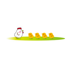 ひよこと鶏の親子 © 川崎市民団体Coaクラブ