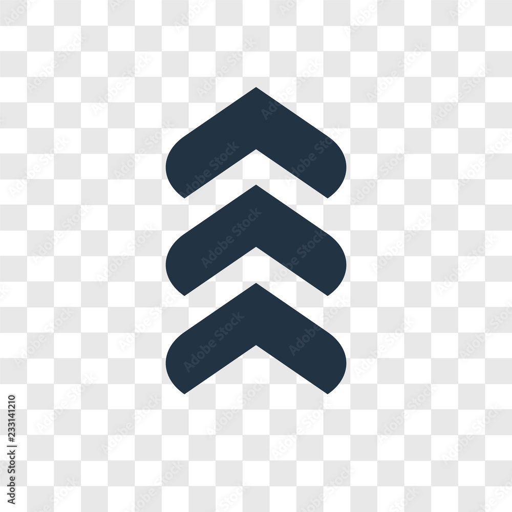 Poster up arrow vector icon isolated on transparent background, up arrow transparency logo design