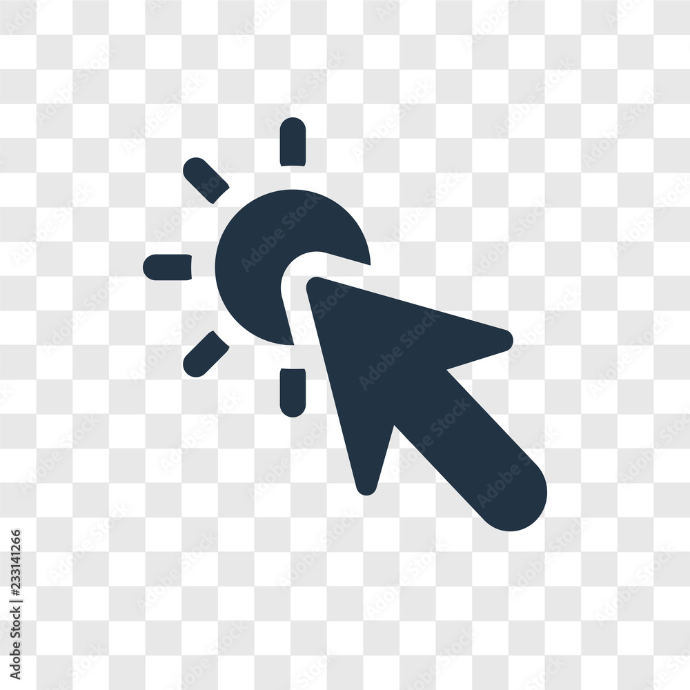 Poster cursor vector icon isolated on transparent background, cursor transparency logo design