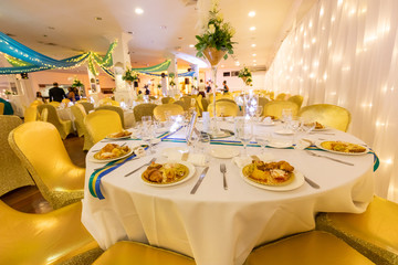 Elegant decoration on a wedding table