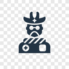Cowboy vector icon isolated on transparent background, Cowboy transparency logo design
