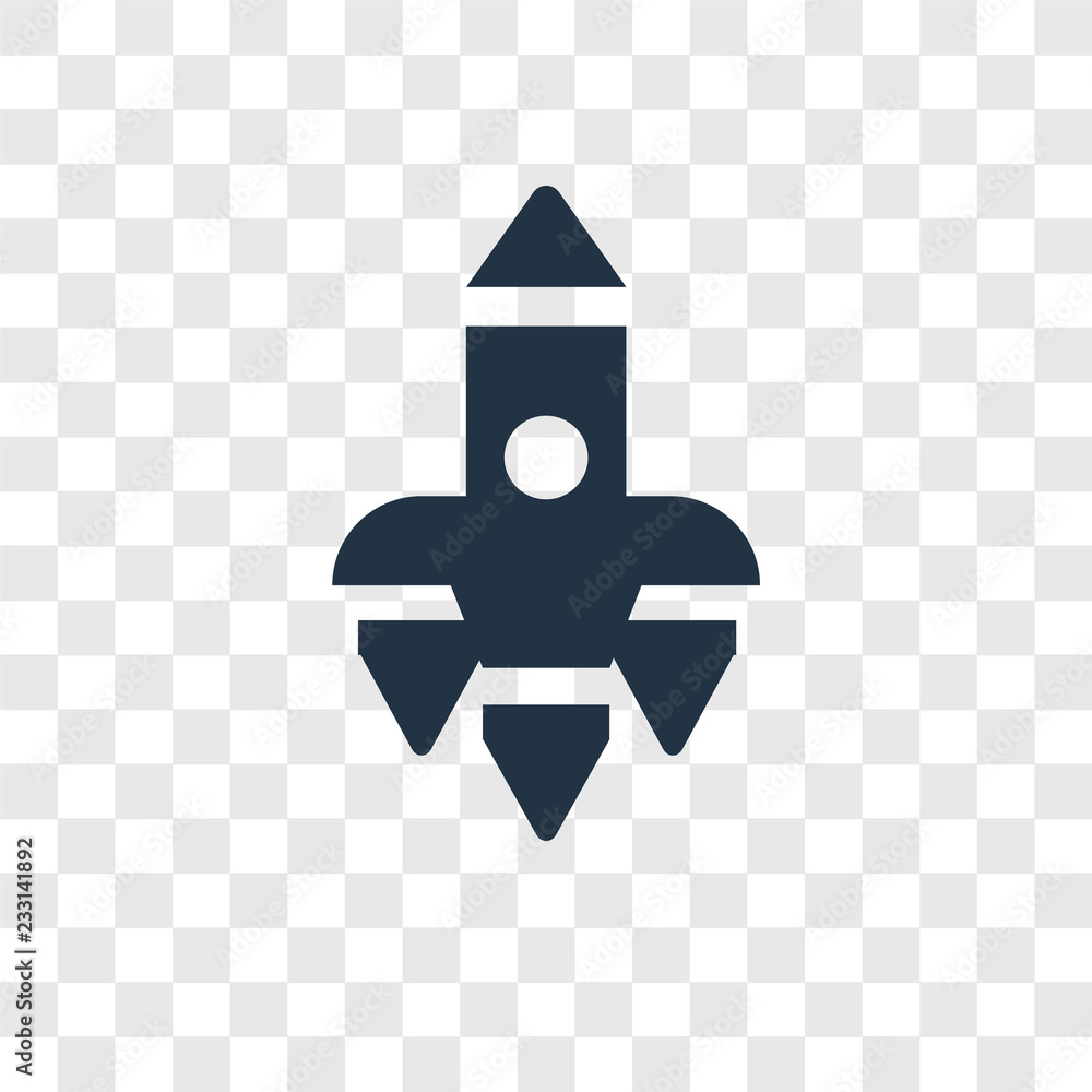 Poster spaceship vector icon isolated on transparent background, spaceship transparency logo design