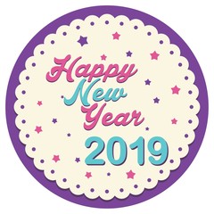 Feminine Greeting Card Happy New Year 2019 Design Illustration