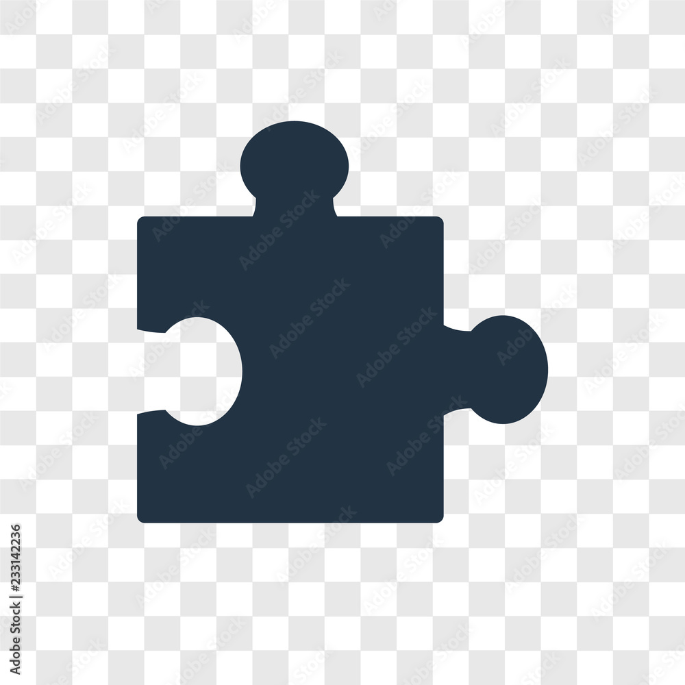 Poster puzzle vector icon isolated on transparent background, puzzle transparency logo design