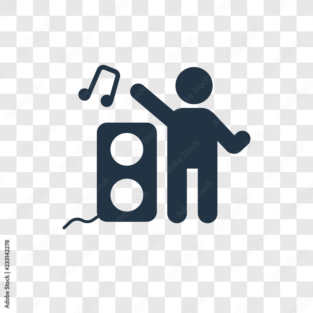 Poster dancer vector icon isolated on transparent background, dancer transparency logo design