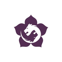flower lotus lion yin yang white space negative space