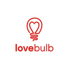 love bulb logo vector icon