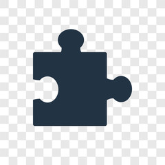 Puzzle vector icon isolated on transparent background, Puzzle transparency logo design
