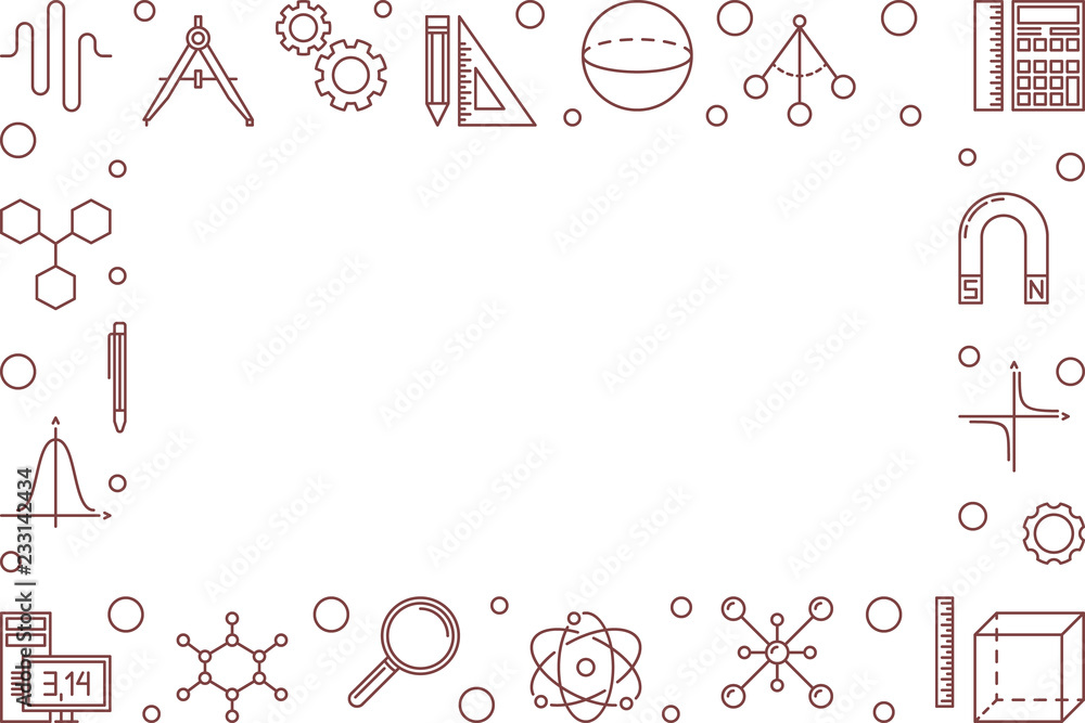 Poster vector stem horizontal frame with empty space for text. science concept illustration or background i