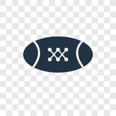 American football vector icon isolated on transparent background, American football transparency logo design