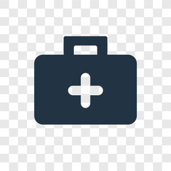 Fototapeta premium Medical kit vector icon isolated on transparent background, Medical kit transparency logo design