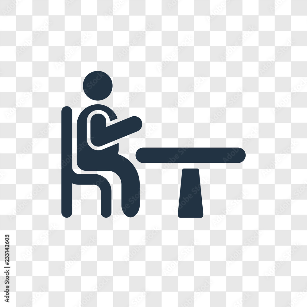 Poster table vector icon isolated on transparent background, table transparency logo design