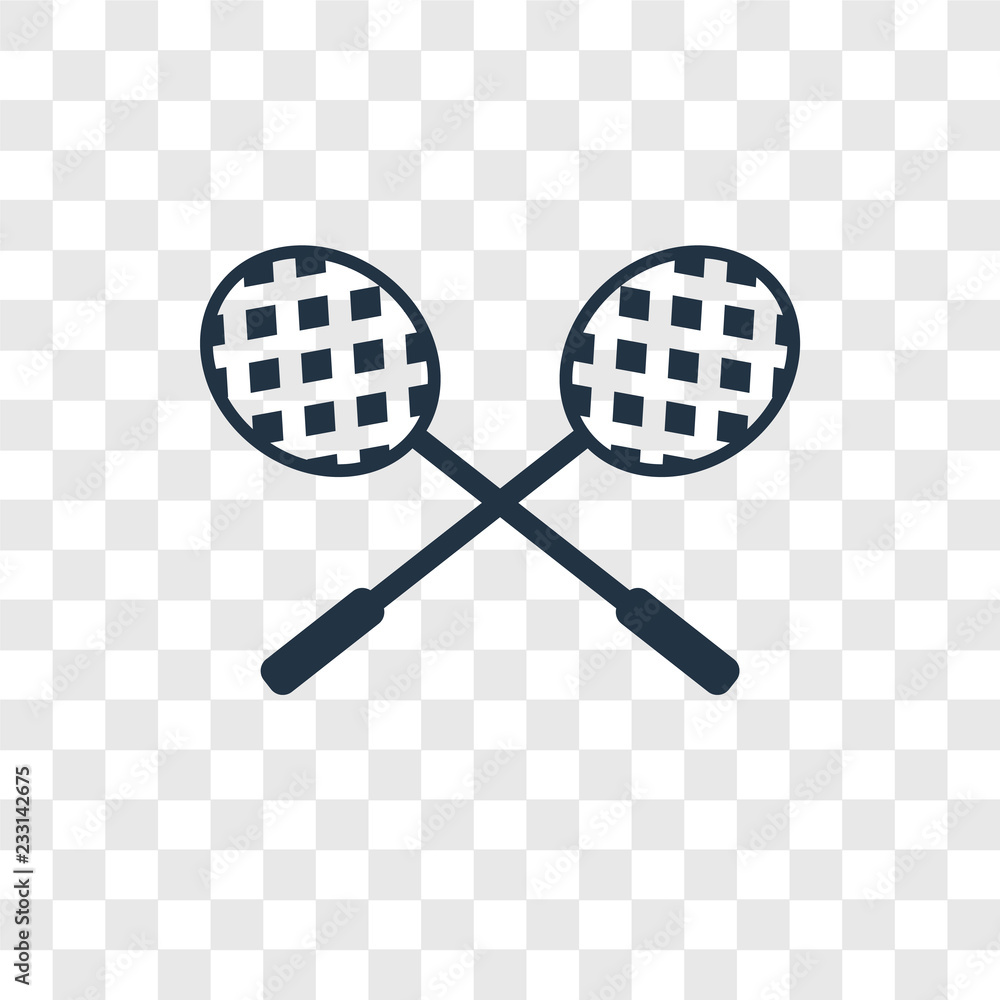 Poster racket vector icon isolated on transparent background, racket transparency logo design