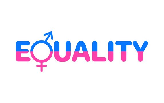 Gender Equality concept. Pink and blue male and female logos. 