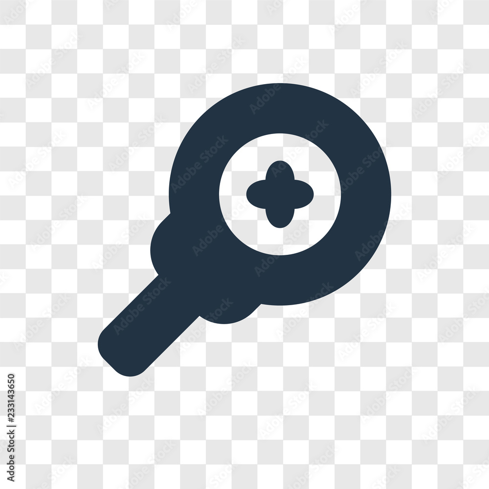 Poster zoom in vector icon isolated on transparent background, zoom in transparency logo design