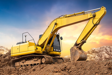 Excavator on ground