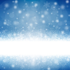 snow flakes background with banner