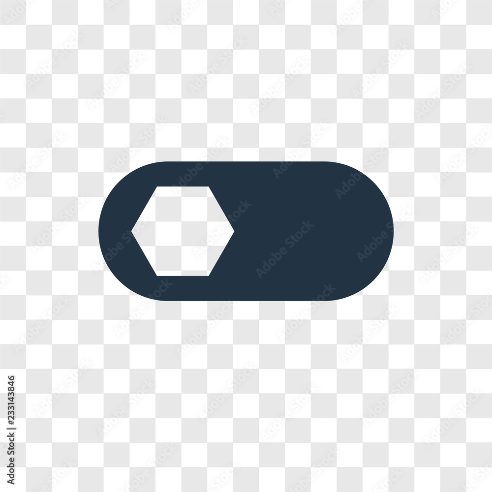 Poster switch vector icon isolated on transparent background, switch transparency logo design