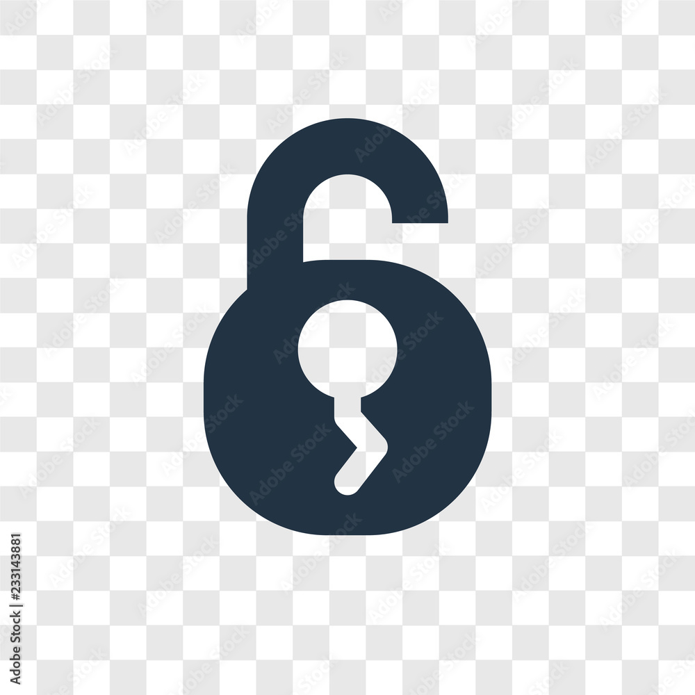 Poster padlock vector icon isolated on transparent background, padlock transparency logo design