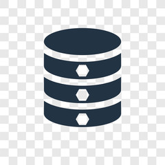 Database vector icon isolated on transparent background, Database transparency logo design