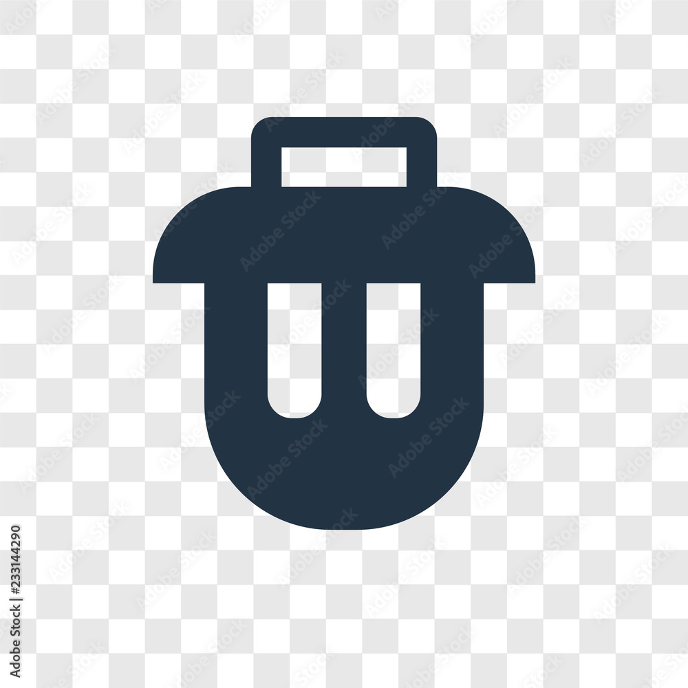 Poster garbage vector icon isolated on transparent background, garbage transparency logo design