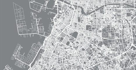 Fototapeta na wymiar Urban vector city map of Sakai, Japan