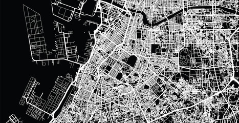 Urban vector city map of Sakai, Japan