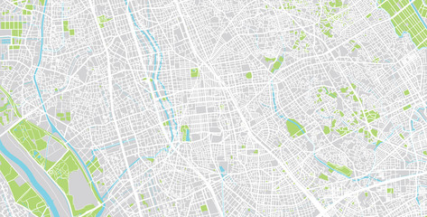 Fototapeta premium Urban vector city map of Saitama, Japan