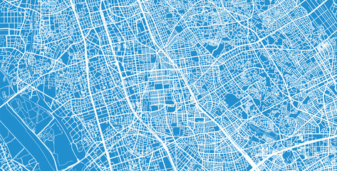 Urban vector city map of Saitama, Japan