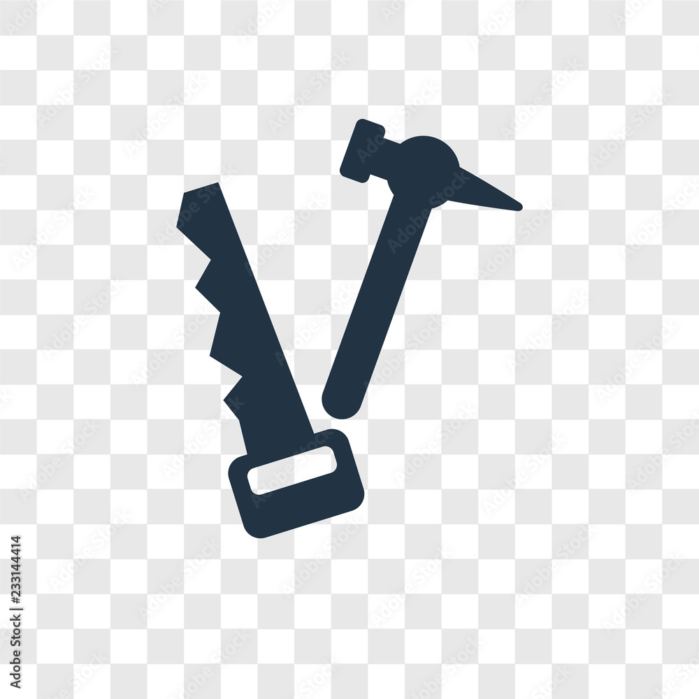 Poster carpenter vector icon isolated on transparent background, carpenter transparency logo design