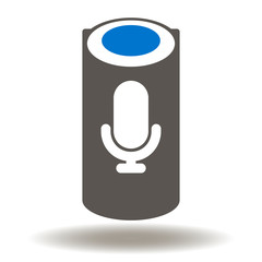 Smart Speaker Icon Vector. Home intelligent voice assistant Logo.