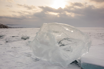 Frozen water of Baikal