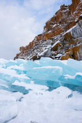 Fototapeta na wymiar Ice hummocks of Lake Baikal