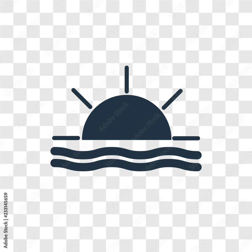 Poster sunset vector icon isolated on transparent background, sunset transparency logo design