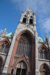 Fototapeta na wymiar Facade of Augustinian Friary; St John the Baptist, John’s Lane Church; Dublin