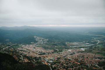 Aerial view of barcelona spain