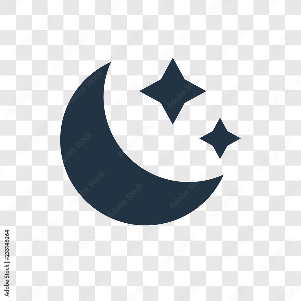 Poster moon vector icon isolated on transparent background, moon transparency logo design