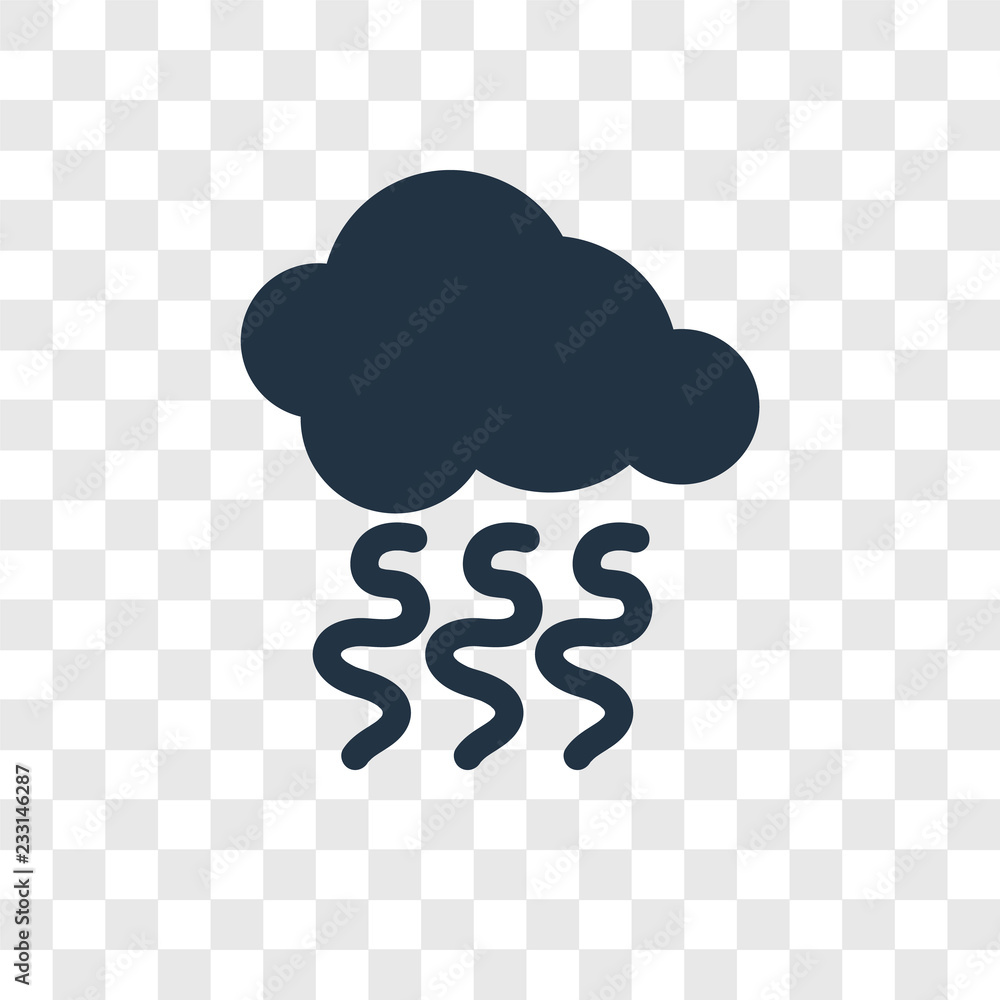 Poster smog vector icon isolated on transparent background, smog transparency logo design