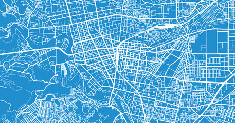 Urban vector city map of Sendai, Japan